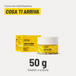 Crema viso multivitaminica, cosa ti arriva. 50 g, vasetto e scatola.