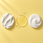 Le tre texture del set: maschera viso, siero e crema multivitaminici