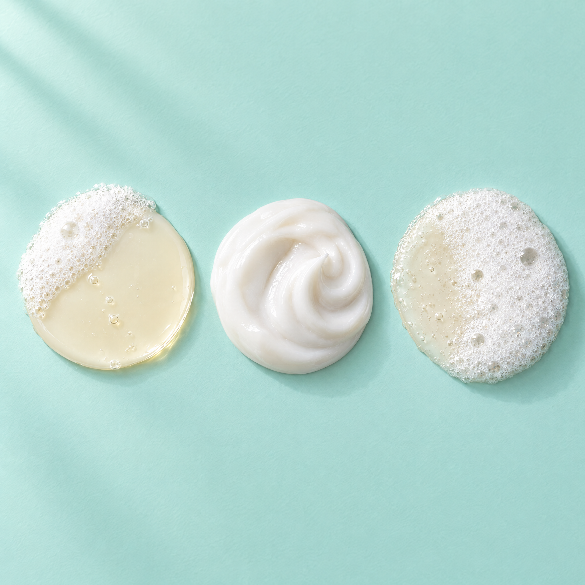 Le tre texture del set Aloe Vera: shampoo, balsamo e bagnodoccia