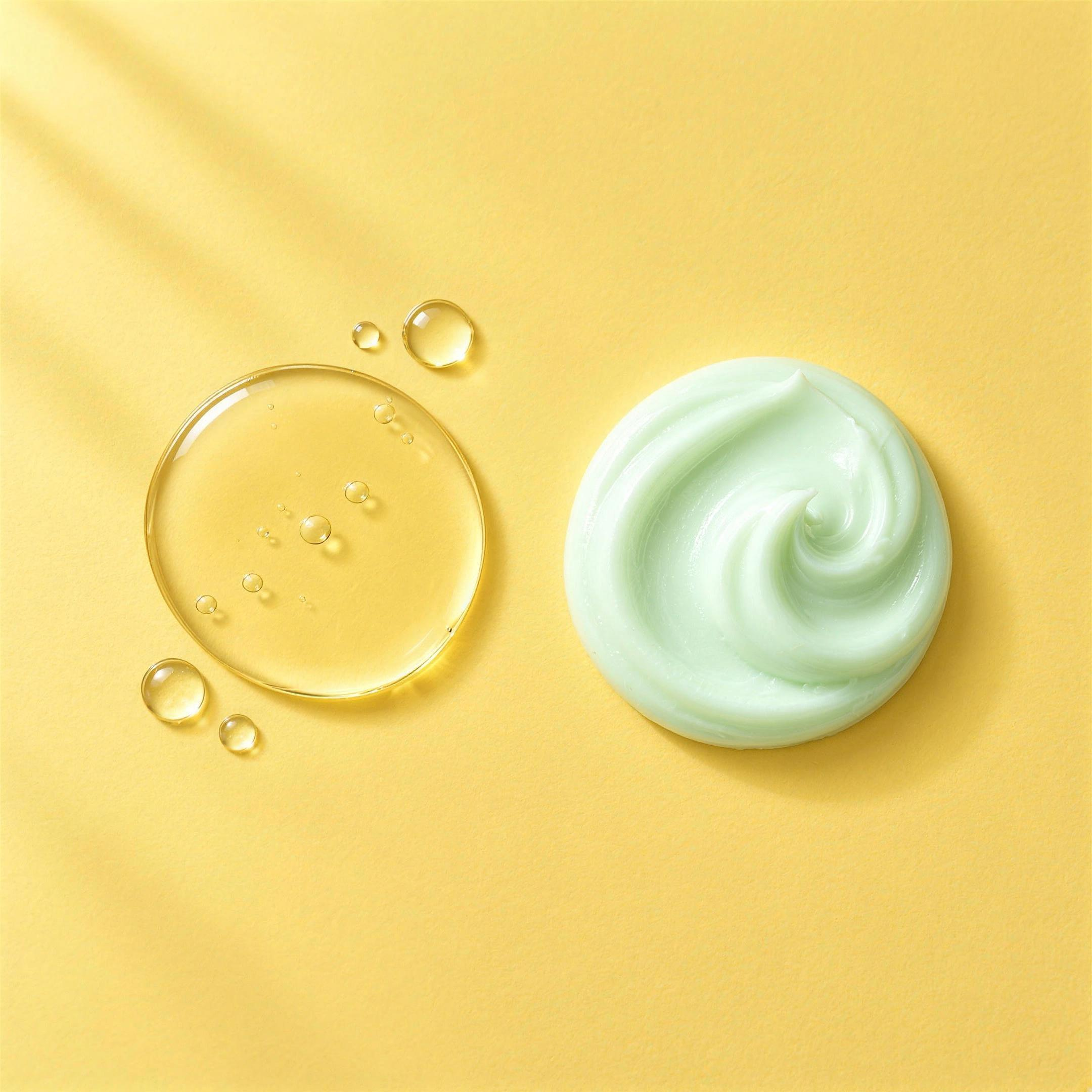 Le texture del Duo Pelli Acneiche e Impure: siero anti macchie e crema viso per pelli acneiche