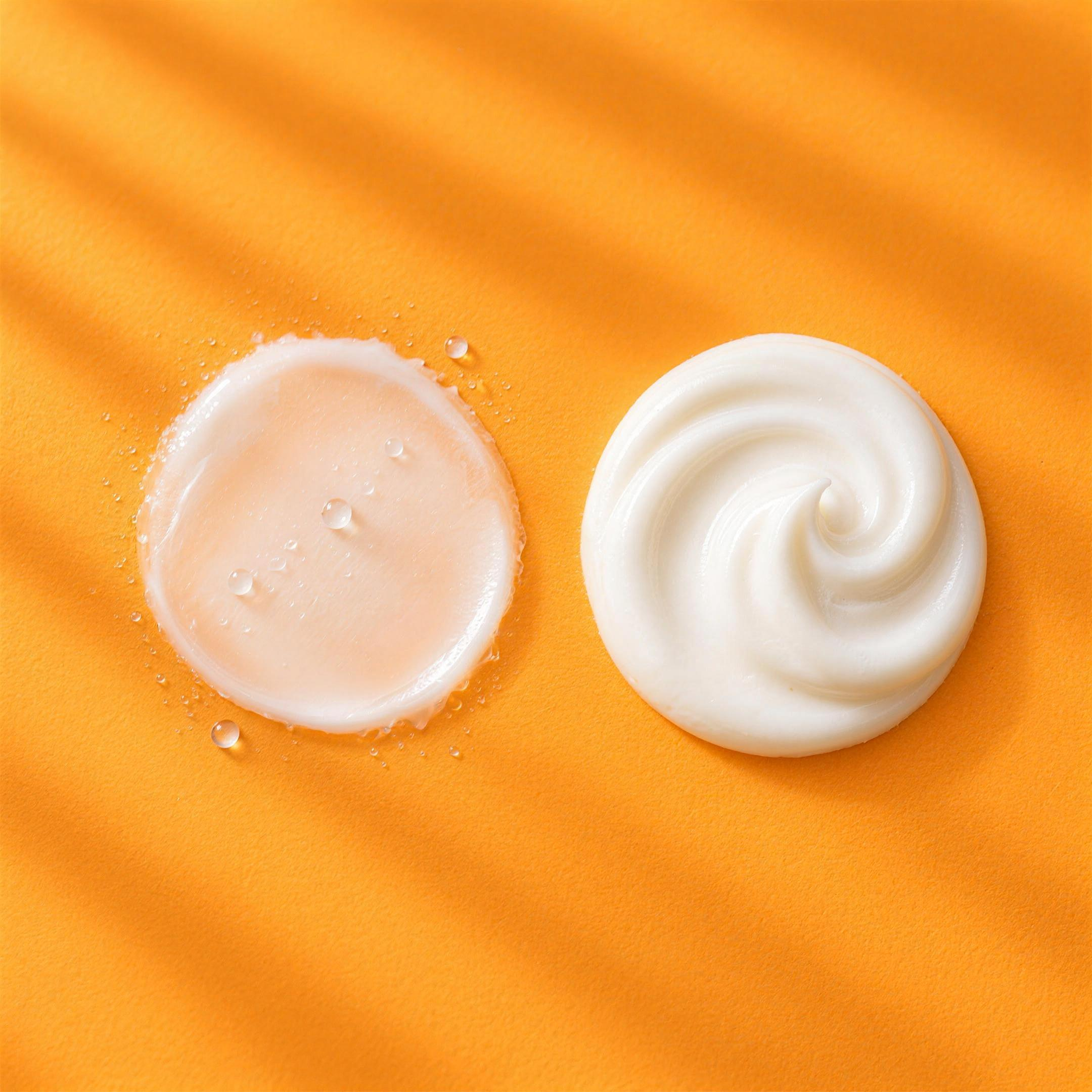 Le texture del Set Solari: spray solare 50+ e crema doposole