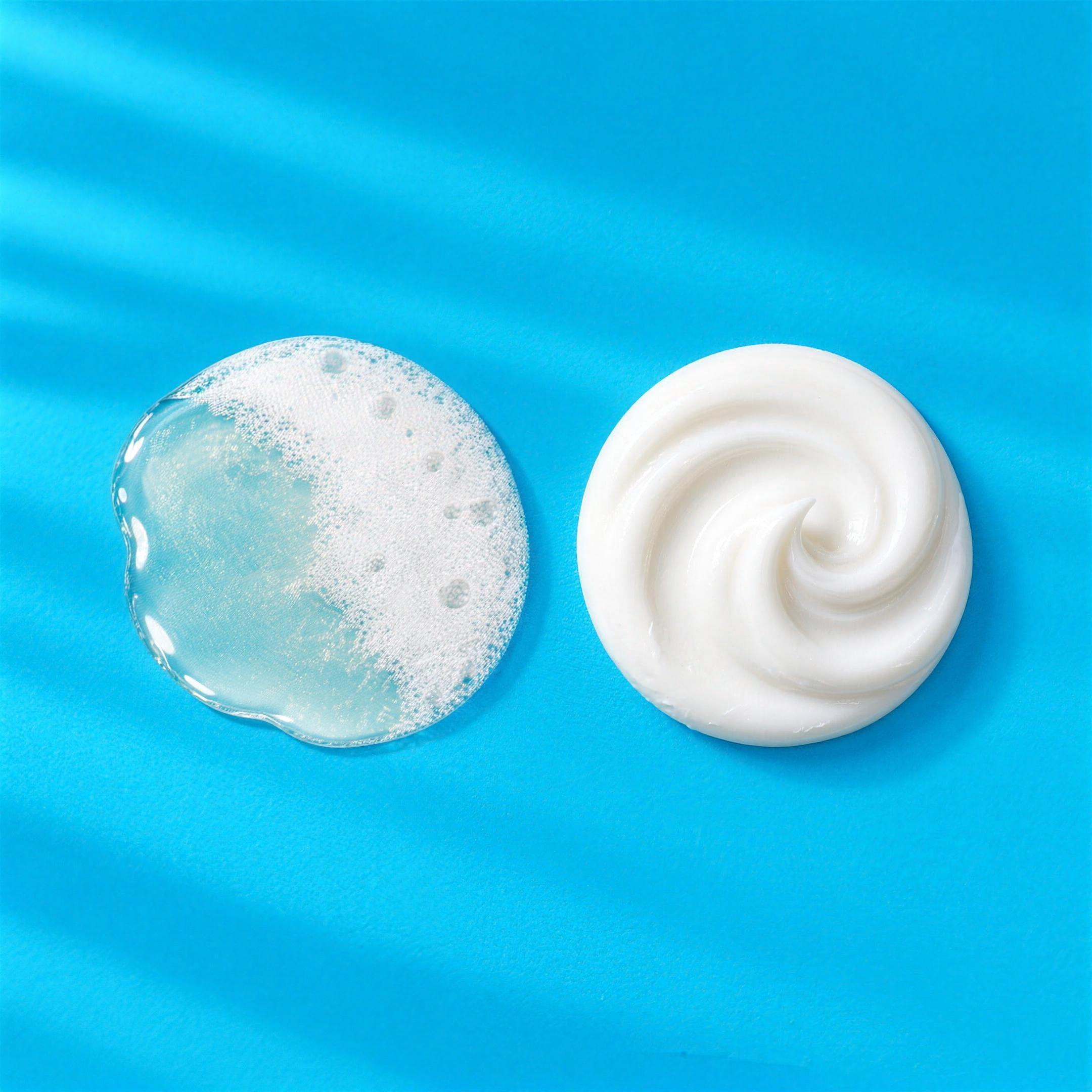 Le texture del Body set: bagnodoccia aloe vera e uva e latte corpo